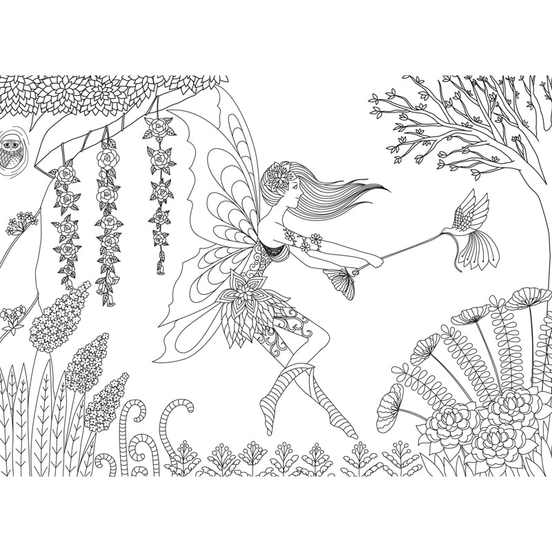 Hand-Print Fairy Tales Mural Black and White Cartoon Wall Decor for Childrens Room Clearhalo 'Wall Decor' 'Wall Mural' 1807536