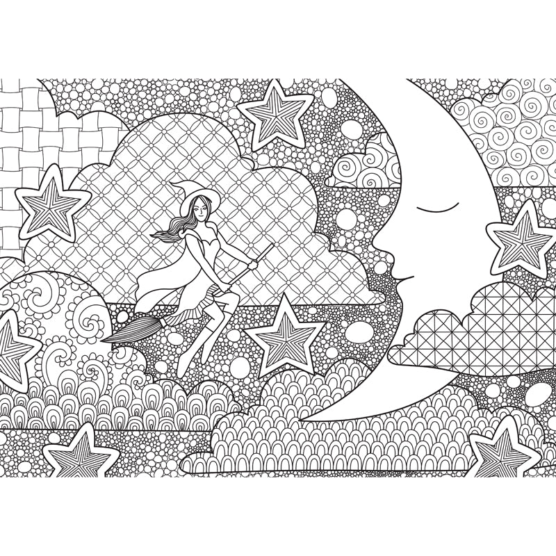 Hand-Print Fairy Tales Mural Black and White Cartoon Wall Decor for Childrens Room Clearhalo 'Wall Decor' 'Wall Mural' 1807541