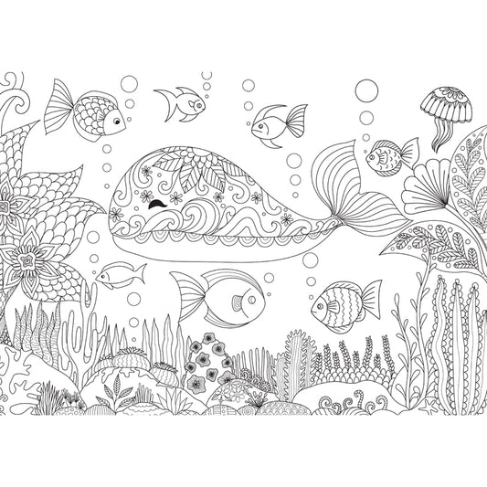 Black and White Doodles Mural Wallpaper Fantasy Kids Moisture Resistant Wall Art Clearhalo 'Wall Decor' 'Wall Mural' 1807551