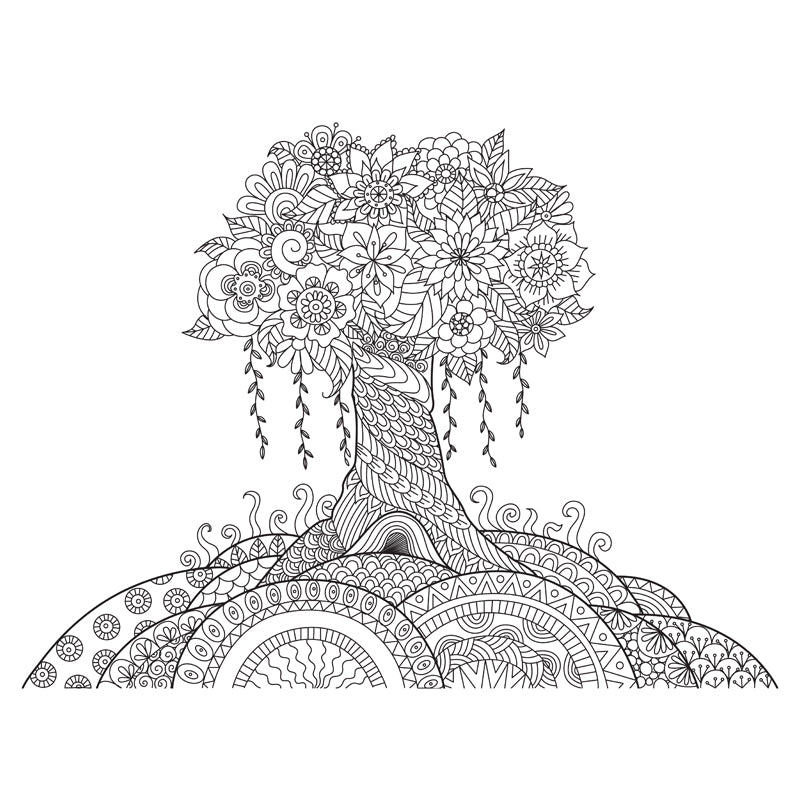 Black and White Doodles Mural Wallpaper Fantasy Kids Moisture Resistant Wall Art Clearhalo 'Wall Decor' 'Wall Mural' 1807561