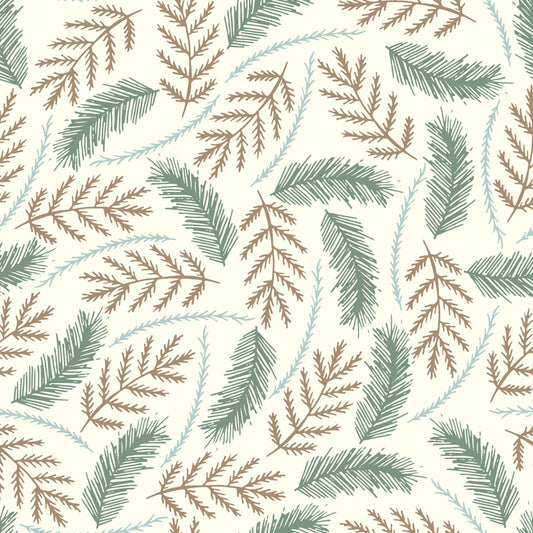 Illustration Flower Foliage Mural for House Interior, Soft Color, Custom Size Available Clearhalo 'Wall Decor' 'Wall Mural' 1807631