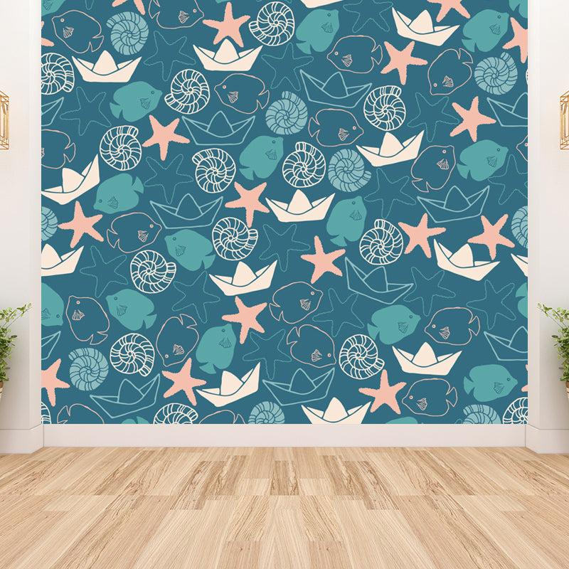 Mixed Pattern Wallpaper Mural Cartoon Non-Woven Fabric Wall Art for Boys Bedroom Clearhalo 'Wall Decor' 'Wall Mural' 1807660