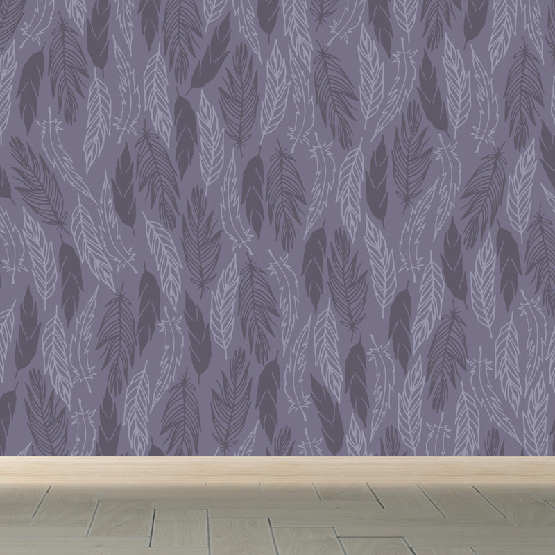 Mixed Pattern Wallpaper Mural Cartoon Non-Woven Fabric Wall Art for Boys Bedroom Purple Clearhalo 'Wall Decor' 'Wall Mural' 1807663