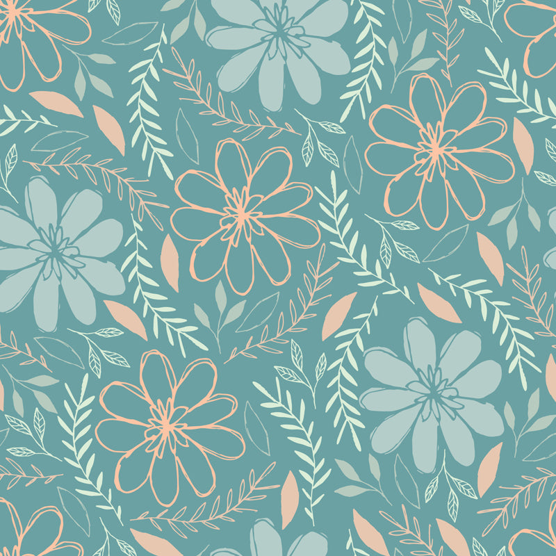 Smooth Botanics Wall Paper Mural Personalized Trendy Wall Covering for Accent Wall Clearhalo 'Wall Decor' 'Wall Mural' 1807671