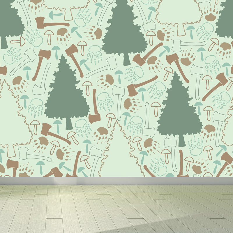 Smooth Botanics Wall Paper Mural Personalized Trendy Wall Covering for Accent Wall Clearhalo 'Wall Decor' 'Wall Mural' 1807674