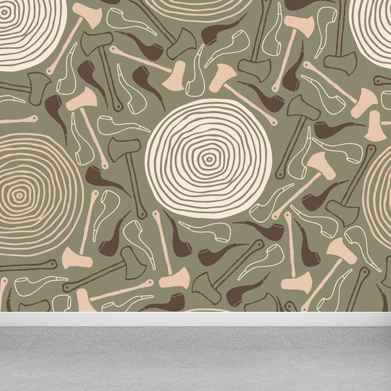 Smooth Botanics Wall Paper Mural Personalized Trendy Wall Covering for Accent Wall Clearhalo 'Wall Decor' 'Wall Mural' 1807679