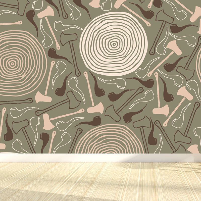 Smooth Botanics Wall Paper Mural Personalized Trendy Wall Covering for Accent Wall Clearhalo 'Wall Decor' 'Wall Mural' 1807680