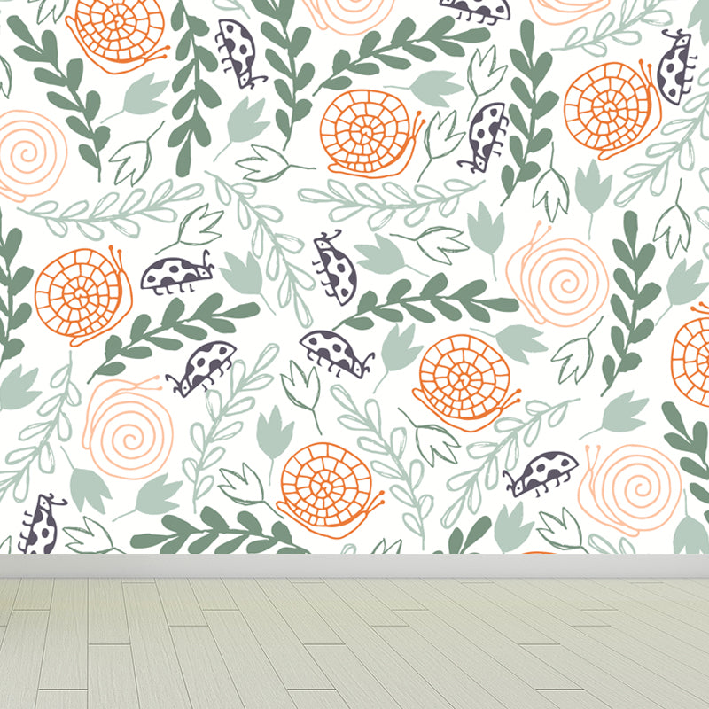 Smooth Botanics Wall Paper Mural Personalized Trendy Wall Covering for Accent Wall Clearhalo 'Wall Decor' 'Wall Mural' 1807685