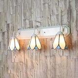 3 Lights Wall Mounted Lighting Tiffany Lily White Glass Sconce Light for Bedroom Clearhalo 'Industrial' 'Middle century wall lights' 'Tiffany wall lights' 'Tiffany' 'Wall Lamps & Sconces' 'Wall Lights' Lighting' 180770