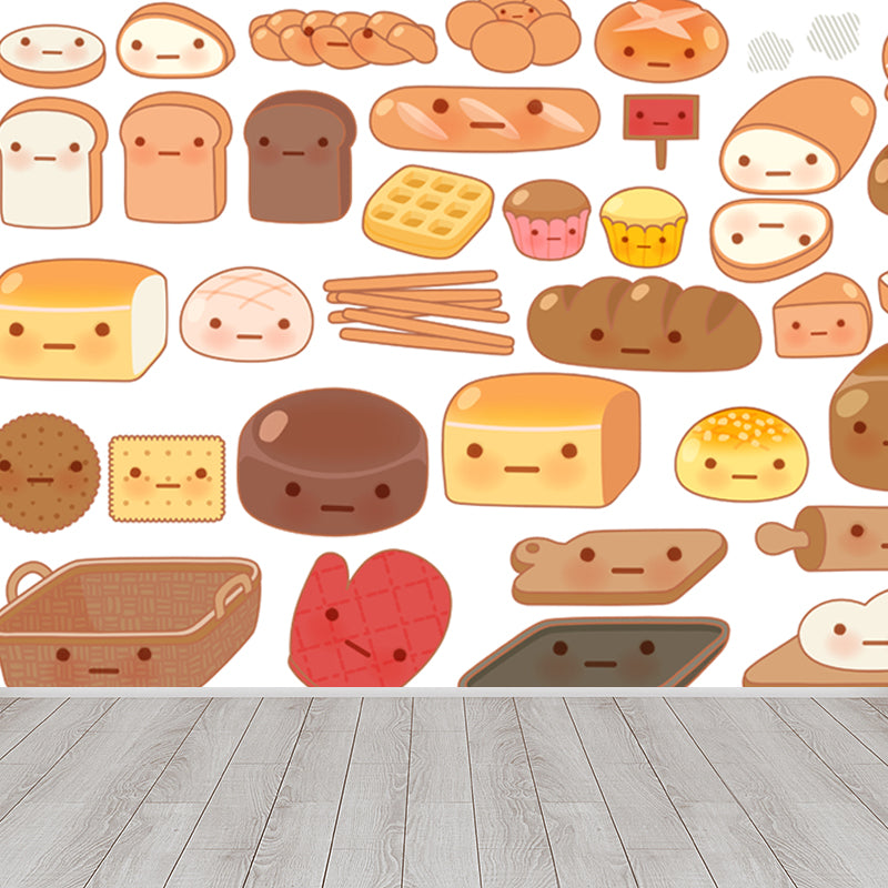 Stain-Proof Cartoon Foods Print Mural Non-Woven Children's Art Wall Decor for Kids Room Clearhalo 'Wall Decor' 'Wall Mural' 1807784