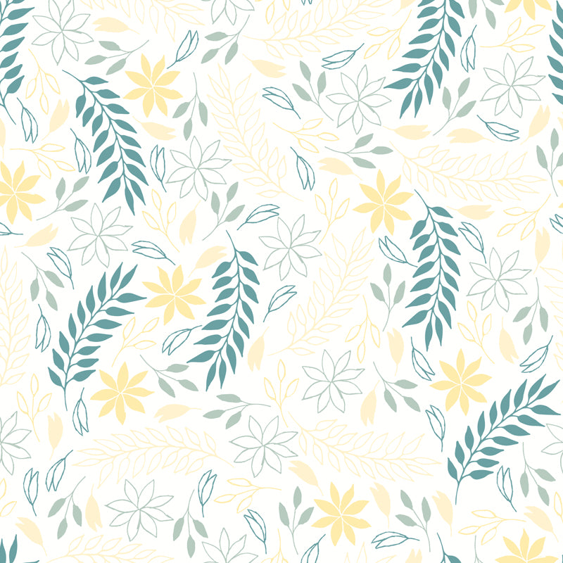 Botanical Print Mural Wallpaper Pastel Color Contemporary Wall Covering for Bedroom Clearhalo 'Wall Decor' 'Wall Mural' 1807801