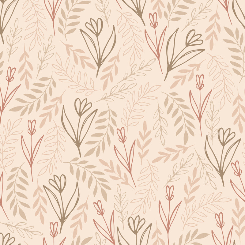 Botanical Print Mural Wallpaper Pastel Color Contemporary Wall Covering for Bedroom Clearhalo 'Wall Decor' 'Wall Mural' 1807811