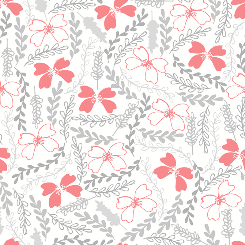 Modern Leaves Mural Decal Light Color Stain Resistant Wall Covering for Bathroom Clearhalo 'Wall Decor' 'Wall Mural' 1807821