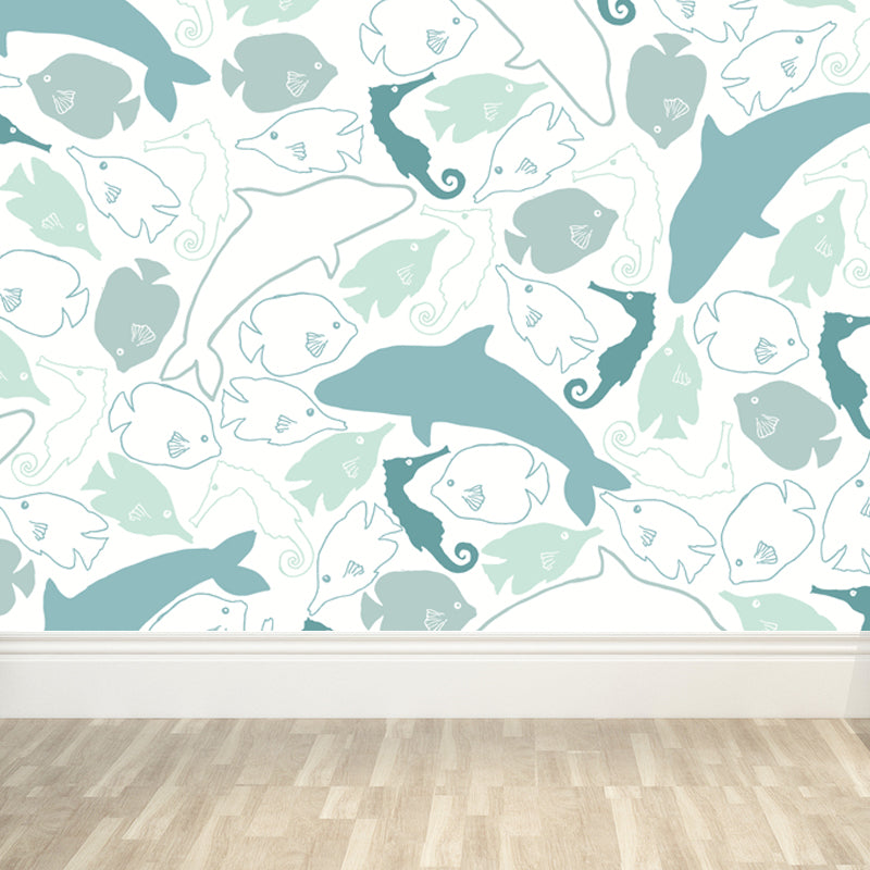 Extra Large Animals Print Mural Soft Color Non-Woven Wall Art for Home Decor, Personalised Clearhalo 'Wall Decor' 'Wall Mural' 1807895