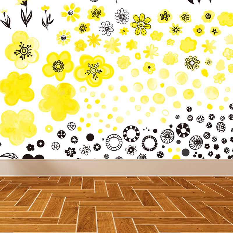 Soft Color Florentine Mural Wallpaper for Decoration Modern Living Room Wall Art Light Yellow Clearhalo 'Wall Decor' 'Wall Mural' 1807918