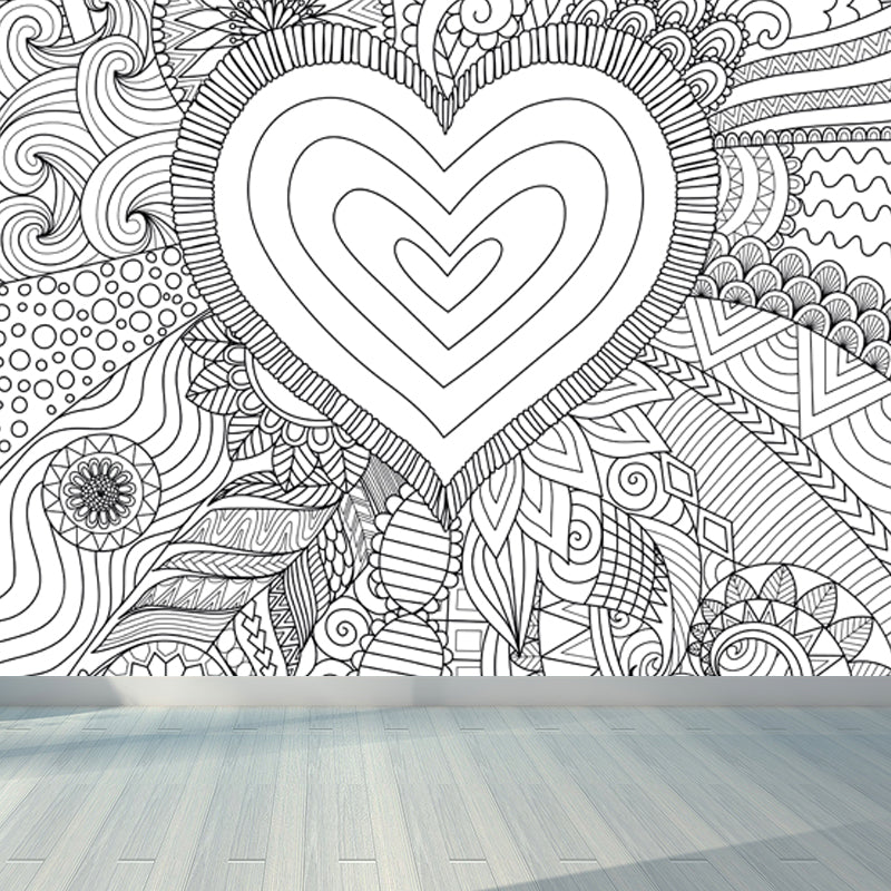 Soft Color Florentine Mural Wallpaper for Decoration Modern Living Room Wall Art Dark Gray Clearhalo 'Wall Decor' 'Wall Mural' 1807933