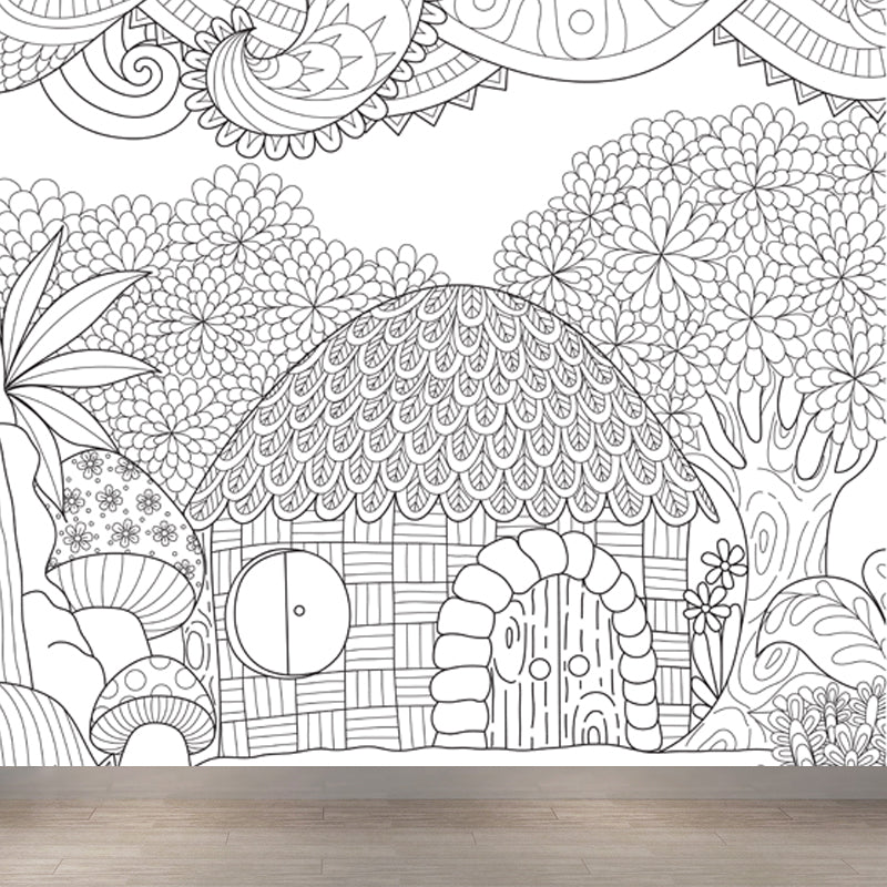 Soft Color Florentine Mural Wallpaper for Decoration Modern Living Room Wall Art Light Gray Clearhalo 'Wall Decor' 'Wall Mural' 1807938