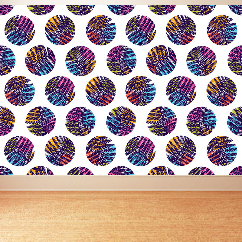 Contemporary Botanical Print Mural Decal Soft Color Dining Room Wall Covering, Custom Black Clearhalo 'Wall Decor' 'Wall Mural' 1807948