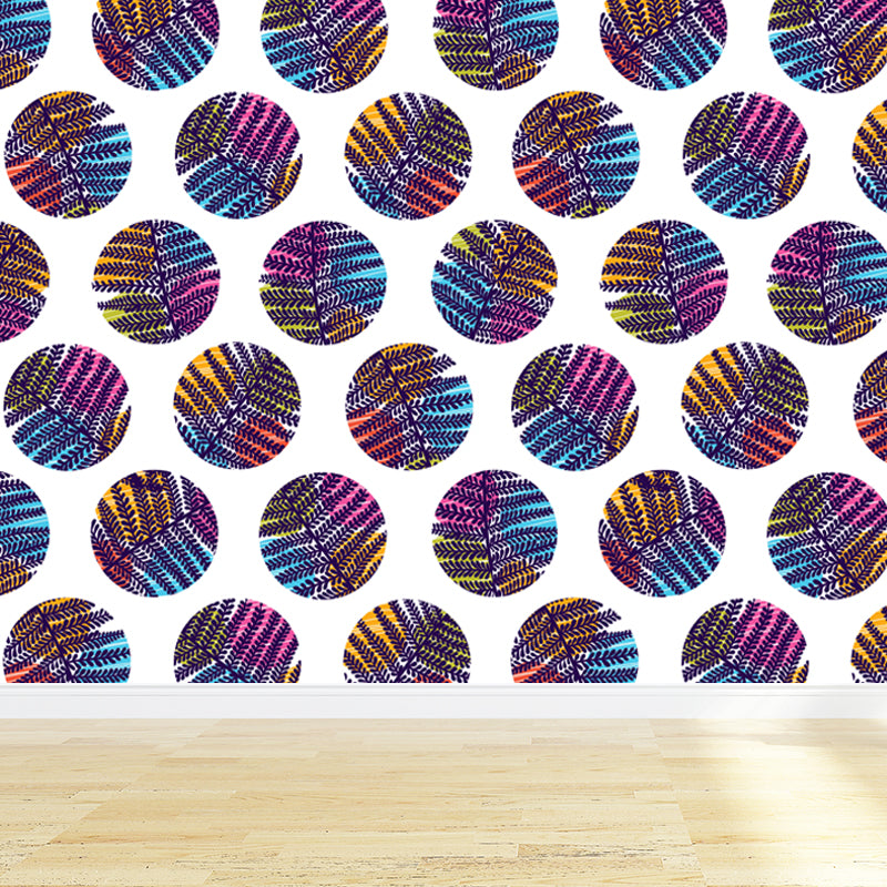 Contemporary Botanical Print Mural Decal Soft Color Dining Room Wall Covering, Custom Clearhalo 'Wall Decor' 'Wall Mural' 1807950