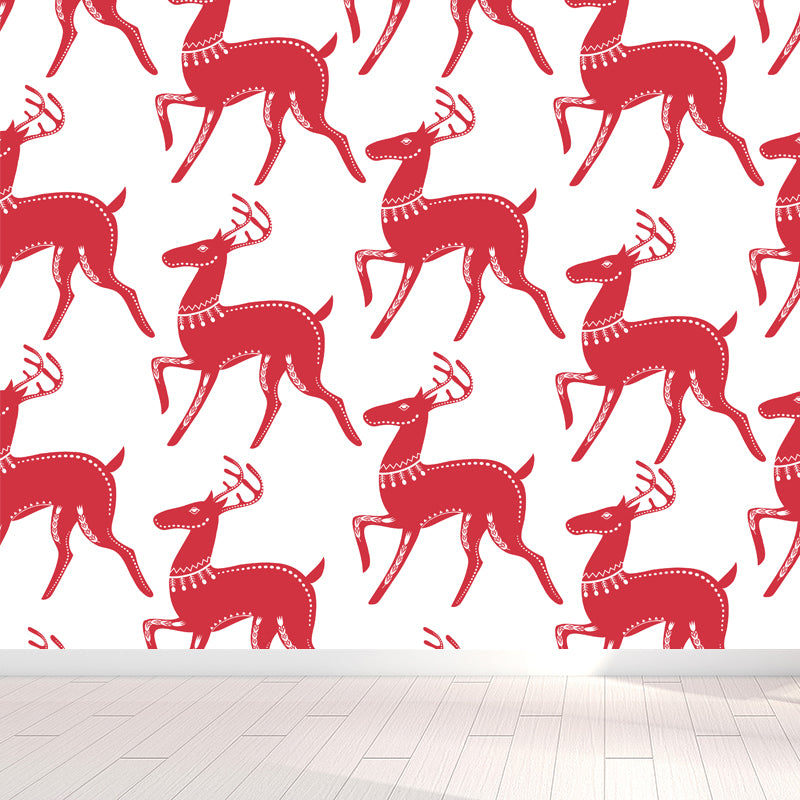 Modern Abstract Mural Wallpaper for Guest Room Customised Wall Decor in Pastel Color Red Clearhalo 'Wall Decor' 'Wall Mural' 1807973