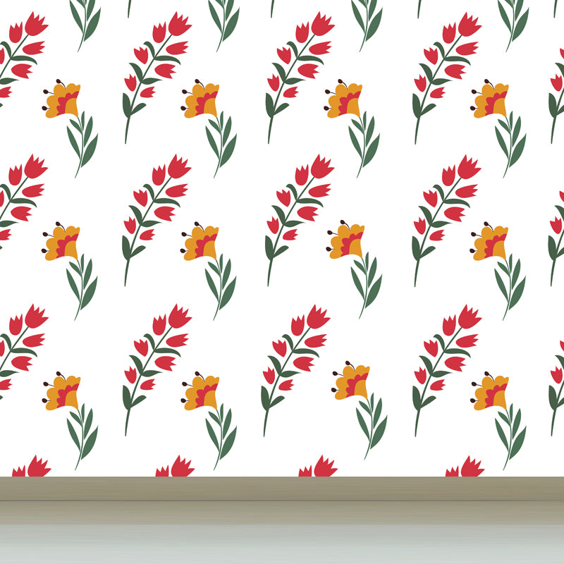 Modern Abstract Mural Wallpaper for Guest Room Customised Wall Decor in Pastel Color White Clearhalo 'Wall Decor' 'Wall Mural' 1807978