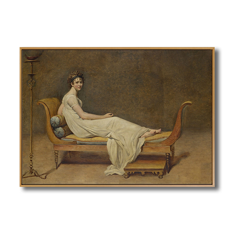 Woman on the Chair Painting Brown Retro Style Canvas Art for Bedroom, Optional Sizes Clearhalo 'Arts' 'Canvas Art' 1808076