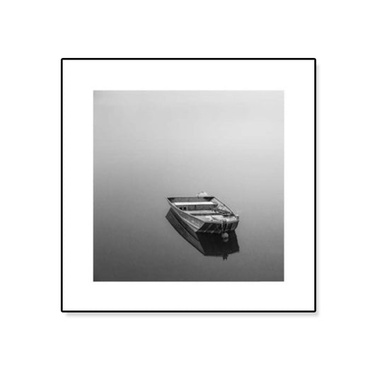 Textured Grey Canvas Modern Style Photograph Print Boat on the River Wall Art Decor Clearhalo 'Art Gallery' 'Canvas Art' 'Contemporary Art Gallery' 'Modern' Arts' 1808128