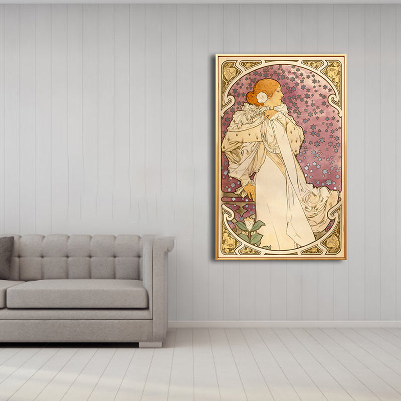Art Nouveau Religion Canvas Pastel Color Painting Print Woman Wall Decor for Home Clearhalo 'Arts' 'Canvas Art' 1808168