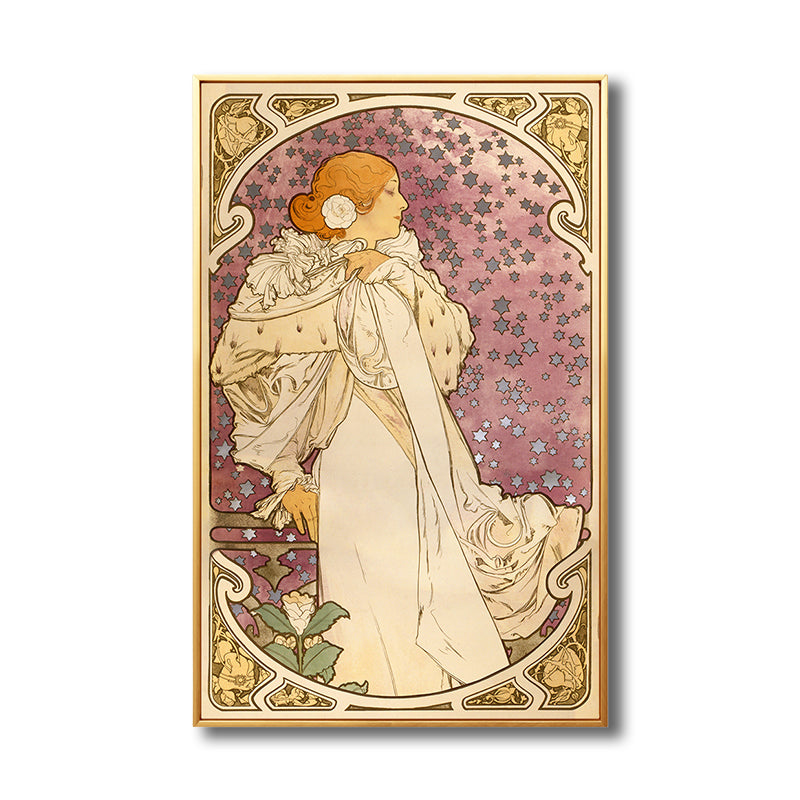 Art Nouveau Religion Canvas Pastel Color Painting Print Woman Wall Decor for Home Clearhalo 'Arts' 'Canvas Art' 1808169