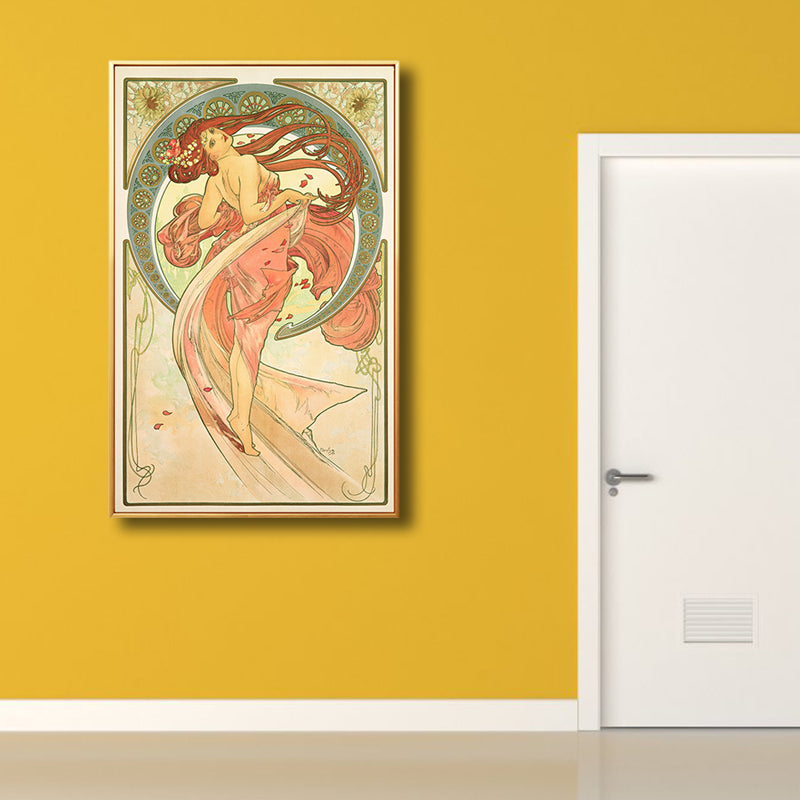 Art Nouveau Religion Canvas Pastel Color Painting Print Woman Wall Decor for Home Clearhalo 'Arts' 'Canvas Art' 1808174