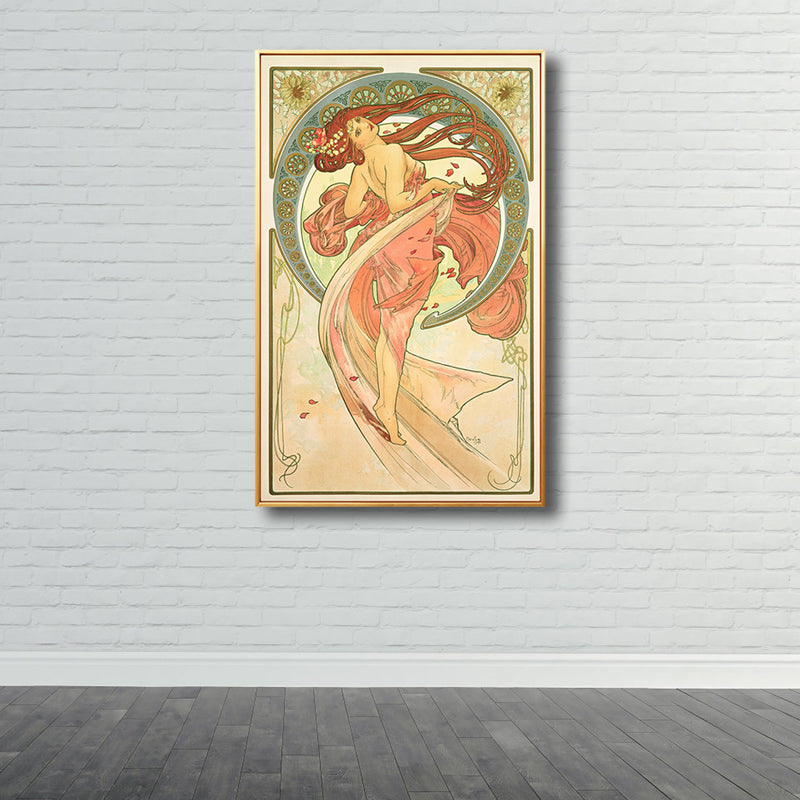 Art Nouveau Religion Canvas Pastel Color Painting Print Woman Wall Decor for Home Clearhalo 'Arts' 'Canvas Art' 1808175