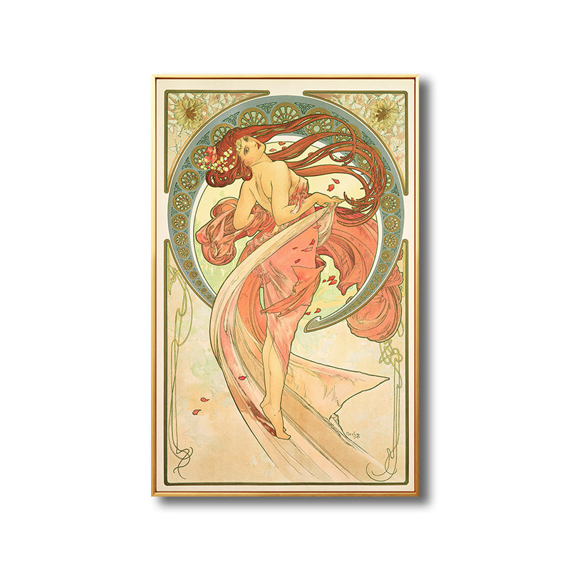 Art Nouveau Religion Canvas Pastel Color Painting Print Woman Wall Decor for Home Clearhalo 'Arts' 'Canvas Art' 1808176
