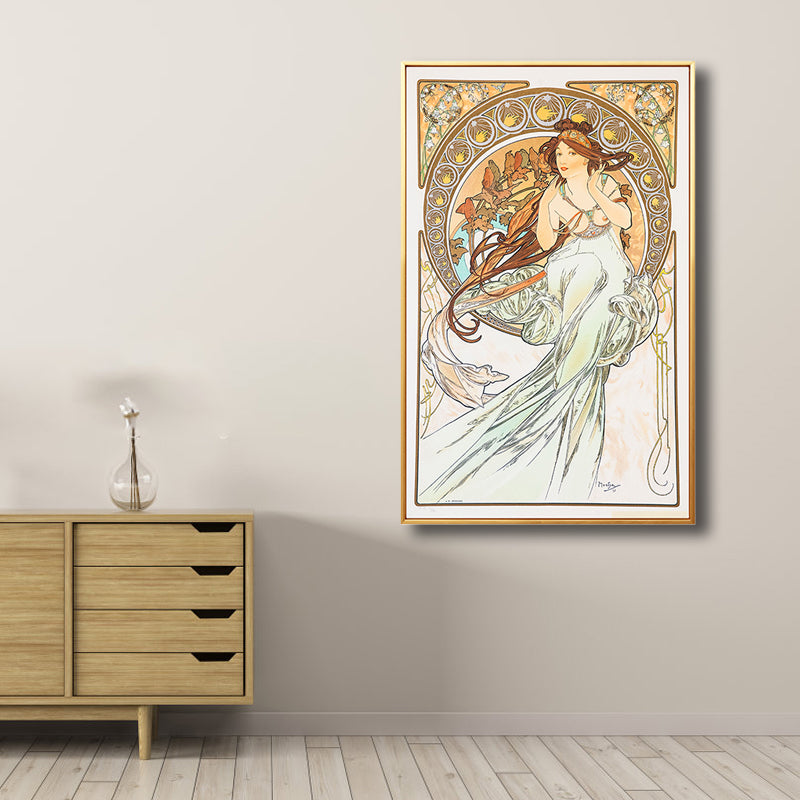 Art Nouveau Religion Canvas Pastel Color Painting Print Woman Wall Decor for Home Clearhalo 'Arts' 'Canvas Art' 1808178