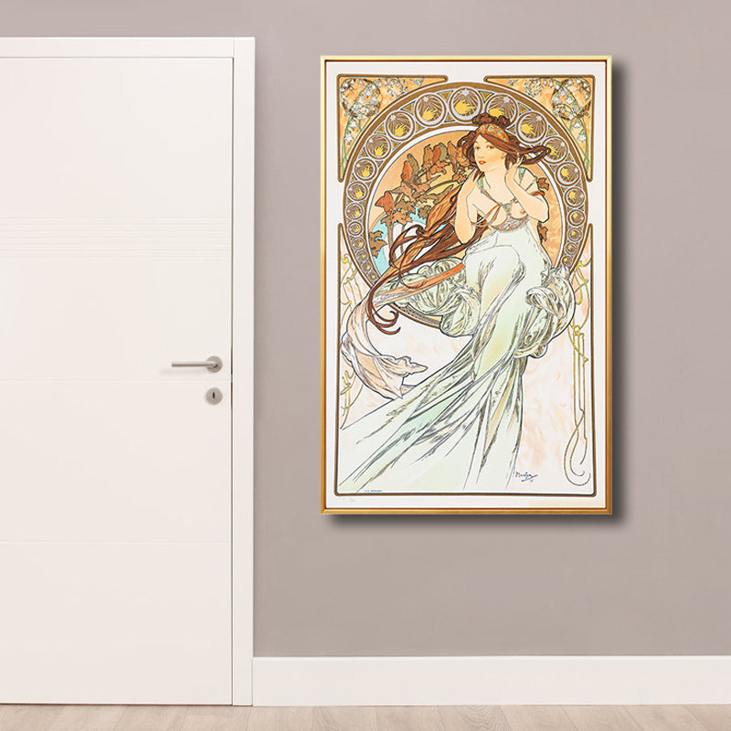 Art Nouveau Religion Canvas Pastel Color Painting Print Woman Wall Decor for Home Clearhalo 'Arts' 'Canvas Art' 1808179