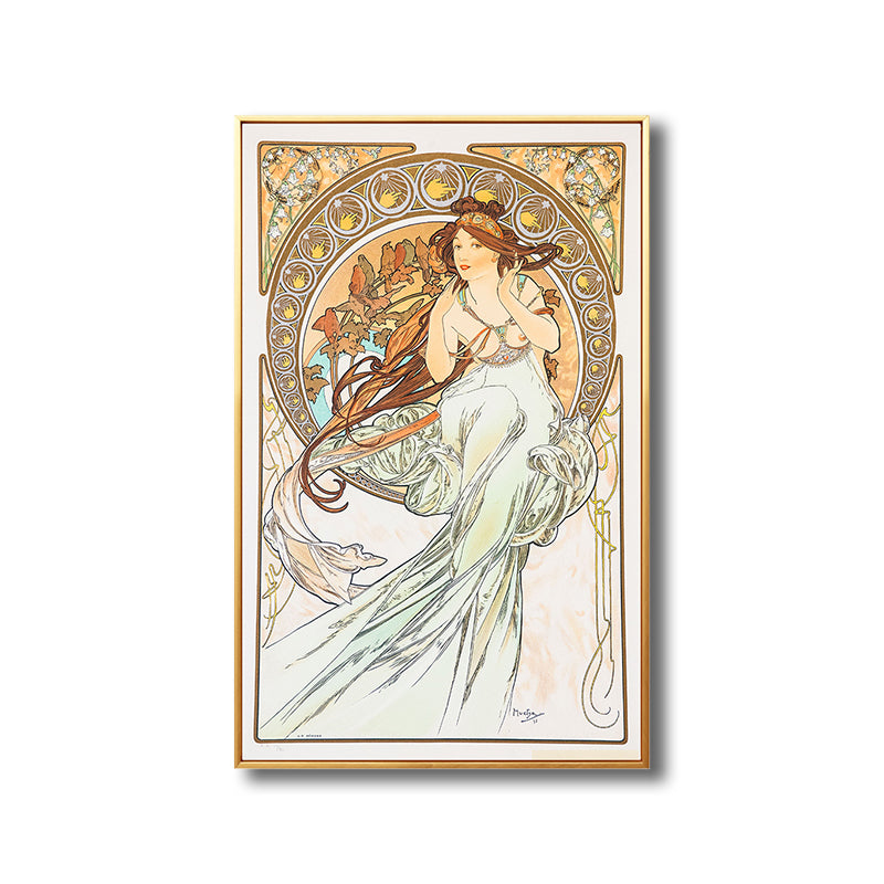 Art Nouveau Religion Canvas Pastel Color Painting Print Woman Wall Decor for Home Clearhalo 'Arts' 'Canvas Art' 1808180