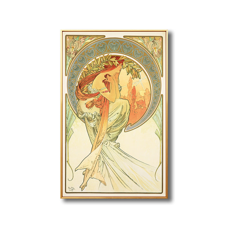 Art Nouveau Religion Canvas Pastel Color Painting Print Woman Wall Decor for Home - Clearhalo - 'Arts' - 'Canvas Art' - 1808184