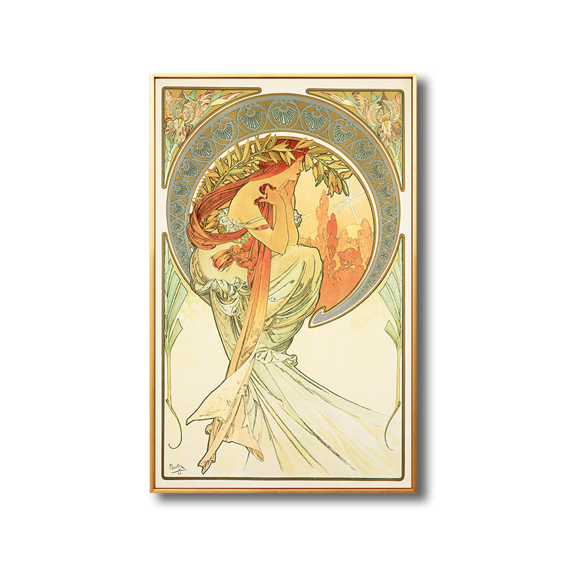 Art Nouveau Religion Canvas Pastel Color Painting Print Woman Wall Decor for Home Clearhalo 'Arts' 'Canvas Art' 1808184
