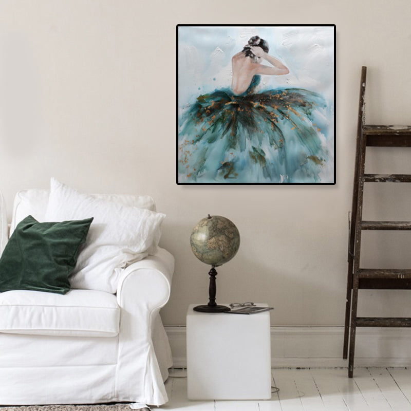 Glam Canvas Print Soft Color Dressing Girl Wall Art Decor, Multiple Sizes Available Clearhalo 'Arts' 'Canvas Art' 1808209