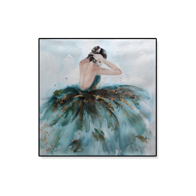 Glam Canvas Print Soft Color Dressing Girl Wall Art Decor, Multiple Sizes Available Clearhalo 'Arts' 'Canvas Art' 1808210