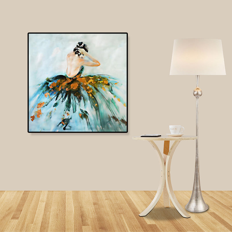 Glam Canvas Print Soft Color Dressing Girl Wall Art Decor, Multiple Sizes Available Orange Clearhalo 'Arts' 'Canvas Art' 1808215