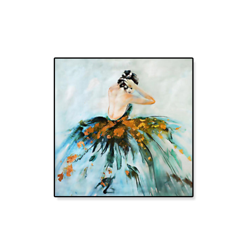 Glam Canvas Print Soft Color Dressing Girl Wall Art Decor, Multiple Sizes Available