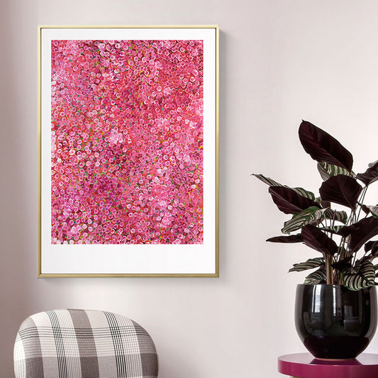 Country Illustration Flowers Art Print Canvas Textured Pink Wall Decor for Hallway Clearhalo 'Art Gallery' 'Canvas Art' 'Country Art Gallery' 'French Country' 'Rustic' Arts' 1808270