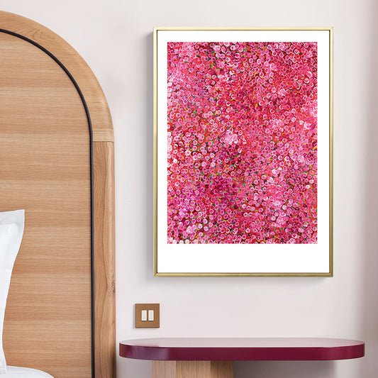 Country Illustration Flowers Art Print Canvas Textured Pink Wall Decor for Hallway Clearhalo 'Art Gallery' 'Canvas Art' 'Country Art Gallery' 'French Country' 'Rustic' Arts' 1808271