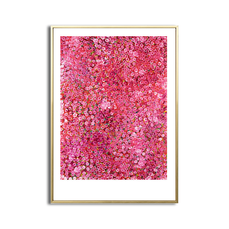 Country Illustration Flowers Art Print Canvas Textured Pink Wall Decor for Hallway Clearhalo 'Art Gallery' 'Canvas Art' 'Country Art Gallery' 'French Country' 'Rustic' Arts' 1808272
