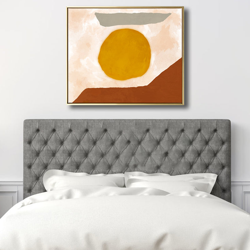 Traditional Abstract Painting Art Print Canvas Textured Yellow Wall Decor for Home Yellow Clearhalo 'Art Gallery' 'Canvas Art' 'Traditional' Arts' 1808283