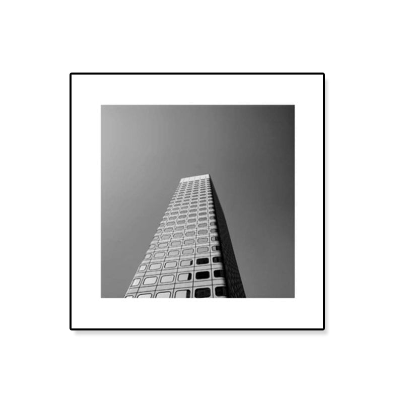 Grey Skyscraper Wall Art Architecture Contemporary Textured Canvas Print for Home Clearhalo 'Art Gallery' 'Canvas Art' 'Contemporary Art Gallery' 'Modern' Arts' 1808369
