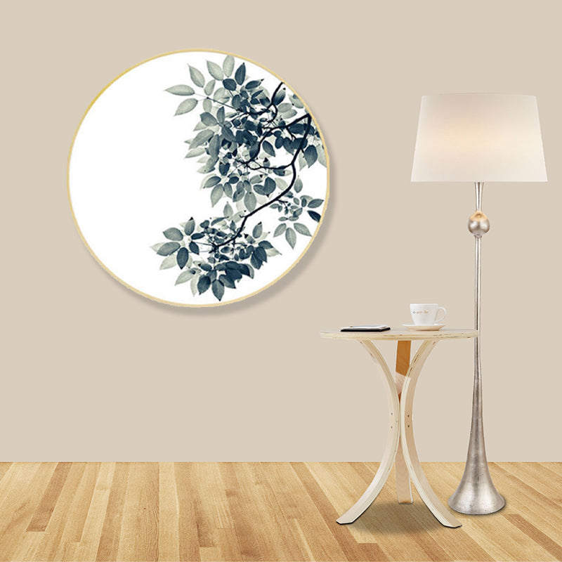 Illustration Leaves Wall Art Decor Pastel Color Modern Canvas Print for House Interior Blue Clearhalo 'Art Gallery' 'Canvas Art' 'Contemporary Art Gallery' 'Modern' Arts' 1808378