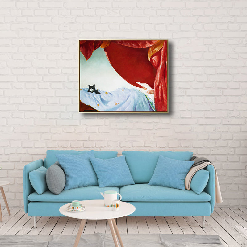 Oil Painting Woman Canvas Art Nouveau Excellent Entertainment Wall Decor, Dark Color Clearhalo 'Arts' 'Canvas Art' 1808398