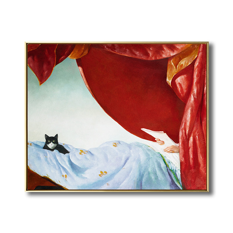 Oil Painting Woman Canvas Art Nouveau Excellent Entertainment Wall Decor, Dark Color Clearhalo 'Arts' 'Canvas Art' 1808400