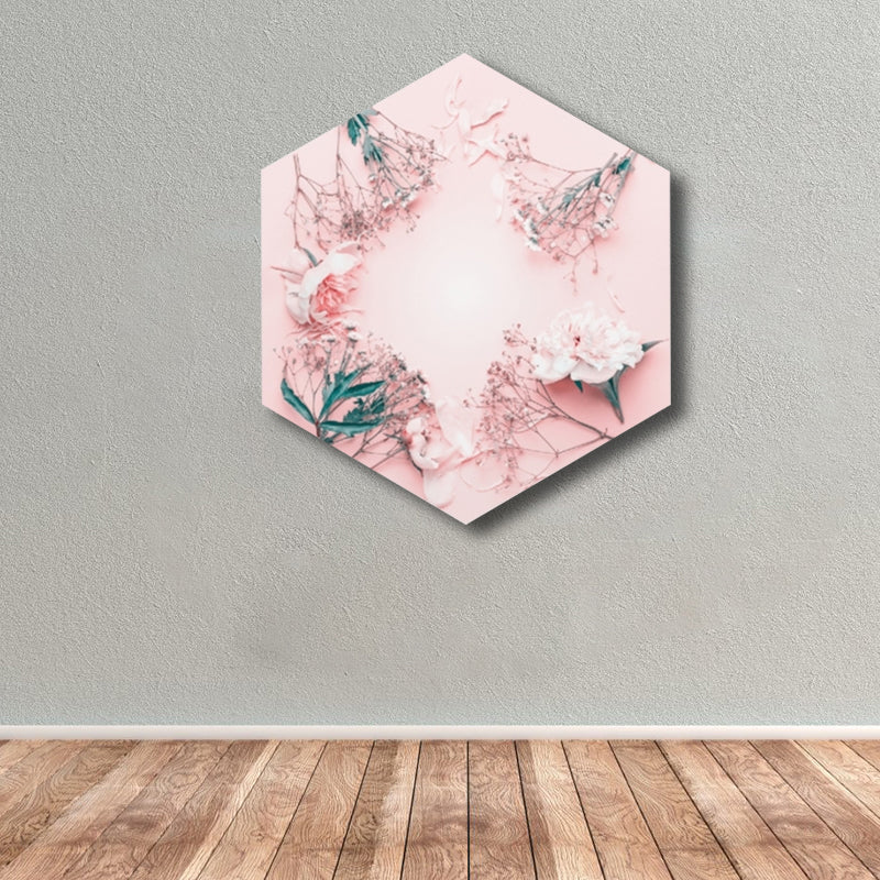 Contemporary Floral Design Art Print Girls Bedroom Wall Decor in Light Color, Textured Pink Clearhalo 'Art Gallery' 'Canvas Art' 'Contemporary Art Gallery' 'Modern' Arts' 1808401